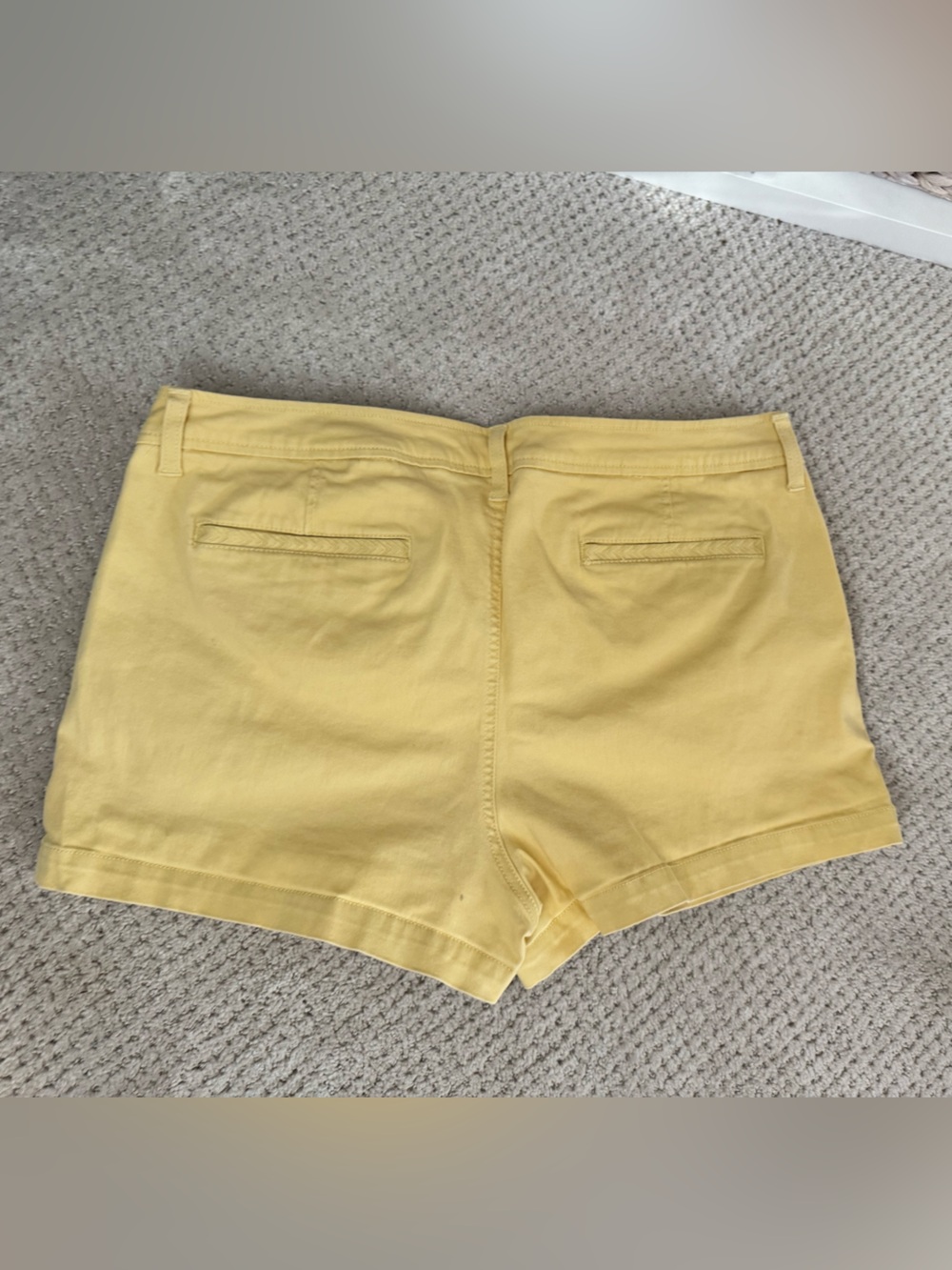 Yellow Womens Casual Stretch Shorts